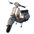 Scooter motorcycle vitange 1980s 2 - Perspective view white background 3D Rendering Ilustracion 3D