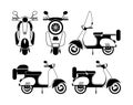 Scooter motorcycles set vector design