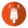Scooter motrocycle classic transport orange circle Royalty Free Stock Photo