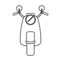 Scooter motrocycle classic transport outline Royalty Free Stock Photo