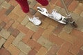 Scooter on pavement Royalty Free Stock Photo