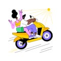 Scooter ride isolated cartoon vector illustrations.