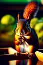 A squirrel eating food- Ai Generated Image.