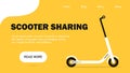 Scooter sharing. Banner Page. Electric scooter. Flat style. Vector illustration