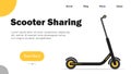 Scooter sharing. Banner Page. Electric scooter. Flat style. Vector illustration