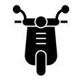 Scooter solid icon. Moped illustration isolated on white. Motorbike glyph style design, designed for web and app. Eps 10 Royalty Free Stock Photo