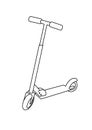 Scooter toys black and white lineart drawing illustration. Hand drawn coloring pages lineart illustration in black and white