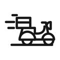 Scooter transport box delivery cargo service logistic line style icon