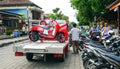 The scooter on truck in Bali, Indonesia Royalty Free Stock Photo