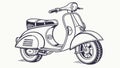 Scooter Uploading Data to a Server, an IoT Connectivity Vector Art, vector design Generative AI Royalty Free Stock Photo