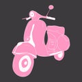 Scooter vintage motorcycle with pink color.