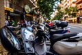 Scooters in the street - Barcelona Royalty Free Stock Photo