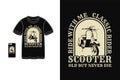 Scooters t shirt design silhouette retro vintage style