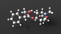 scopolamine molecular structure, hyoscine, ball and stick 3d model, structural chemical formula with colored atoms