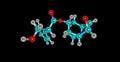 Scopolamine molecular structure isolated on black