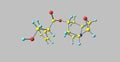 Scopolamine molecular structure isolated on grey