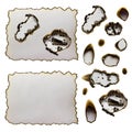 Scorched at the edges of the paper isolated Royalty Free Stock Photo