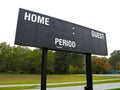 Score board on outdoor sports field