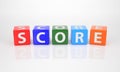 Score out of multicolored Letter Dices