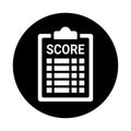 Score, scorecard icon. Black vector sketch.