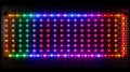 Colorful LEDs on scoreboard display current match score.AI Generated Royalty Free Stock Photo