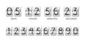 Scoreboard of day, hour, minutes and seconds. Flipboard for time remaining countdown. Number templates for timer constructor kit.