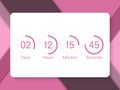 Scoreboard of day, hour, minutes and seconds for web page coming soon event template Royalty Free Stock Photo