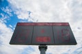 Scoreboard at football stadium Royalty Free Stock Photo