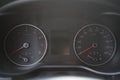 Scoreboard of indicators of automobile. Speedometer and tachometer. On-board car computer Royalty Free Stock Photo