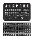 Scoreboard mechanical flip font. Realistic terminal flip board font template for departures and arrivals flight. Flip clock