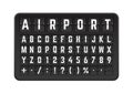 Scoreboard mechanical flip font. Realistic terminal flip board font template for departures and arrivals flight.