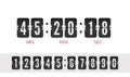 Scoreboard number font. Vector coming soon web page design template with flip time counter. Vector illustration template