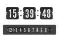 Scoreboard number font. Vector modern ui design of retro time meter with numbers. Old design score board clock template. Royalty Free Stock Photo