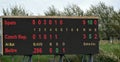 Scoreboard during Super 6 baseball tournament Royalty Free Stock Photo