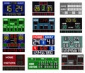 Scoreboard time and clock information displays team score game vector illustration.