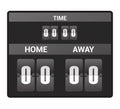 Scoreboard vector score board digital display football soccer sport team match competition on stadium illustration set Royalty Free Stock Photo