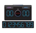 Scoreboard vector score board digital display football soccer sport team match competition on stadium illustration set