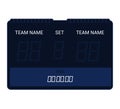 Scoreboard vector score board digital display football soccer sport team match competition on stadium illustration set