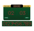 Scoreboard vector score board digital display football soccer sport team match competition on stadium illustration set