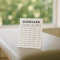 Scorecard template mockup on study desk with pencilâgrading concept photo Royalty Free Stock Photo
