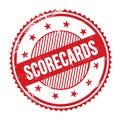 SCORECARDS text written on red grungy round stamp