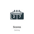 Scores vector icon on white background. Flat vector scores icon symbol sign from modern gaming collection for mobile concept and