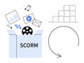 SCORM Concept with E-Learning Content, Puzzle Integration, and Reusable Learning Modules Royalty Free Stock Photo
