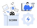 SCORM e-Learning Concept with Digital Media Files and Online Learning Achievement Royalty Free Stock Photo