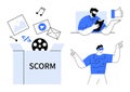 SCORM eLearning Concept with Digital Media, Virtual Interaction, and User Engagement Royalty Free Stock Photo