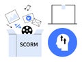 SCORM eLearning Concept with Digital Media, Coding Elements, and Knowledge Growth Royalty Free Stock Photo