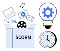 SCORM Package with Digital Content and Learning Tools for E-Learning Solutions Royalty Free Stock Photo