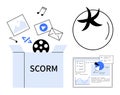 E-learning Content packaged in SCORM standards with multimedia elements, integration, and analytics Royalty Free Stock Photo