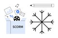 SCORM Content Representing Multimedia and Learning Resources with Pencil and Snowflake Metaphor Royalty Free Stock Photo