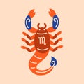 Scorpio color concept. Zodiac sign. Astrology and horoscope. Royalty Free Stock Photo